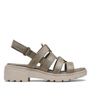 Clarks Coast Shine Sandal - Olive Leather - 9½ M